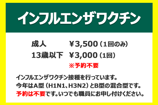 寺岡内科医院　インフルエンザワクチンのおすすめ